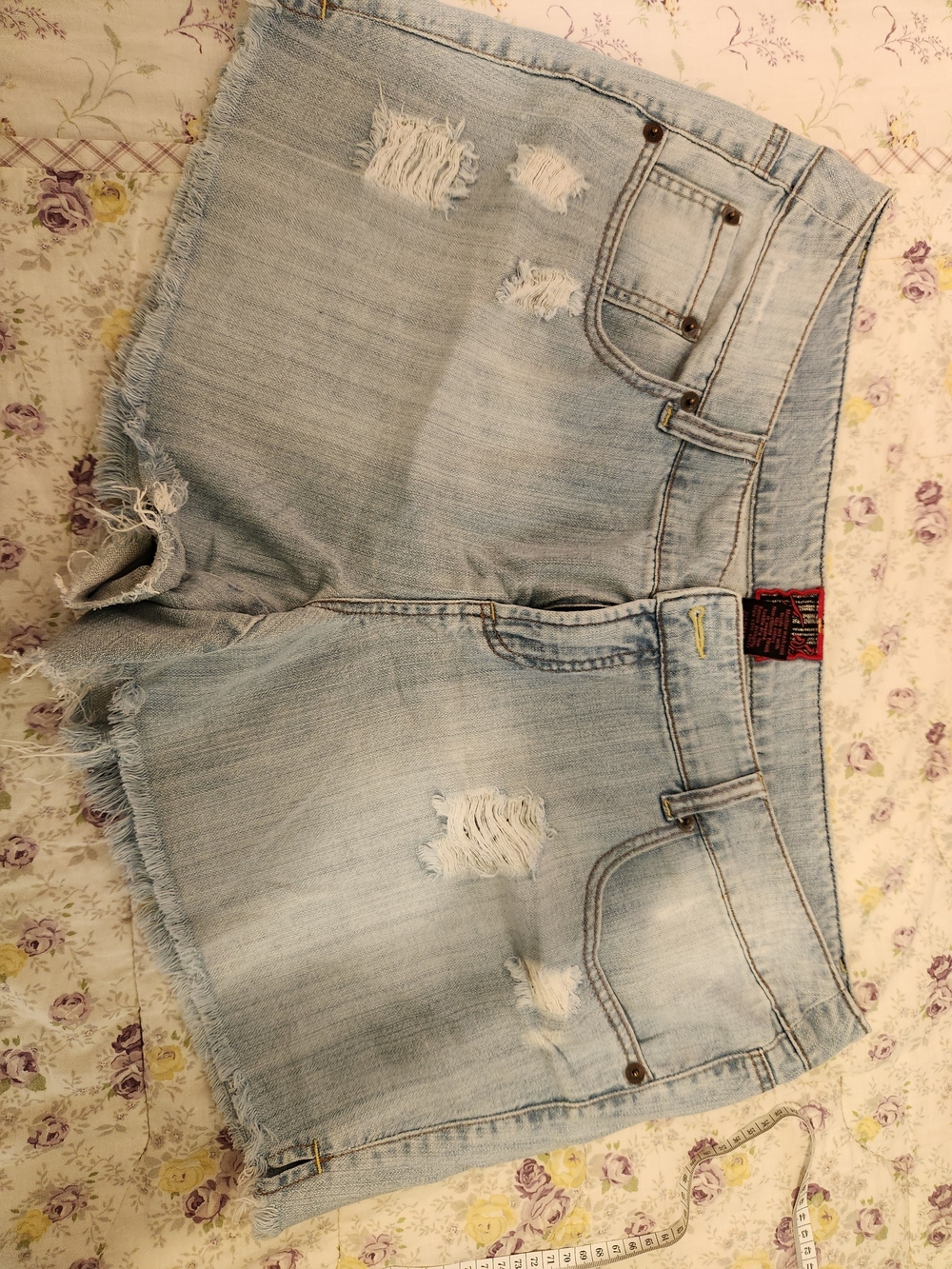 torrid Light Blue Distressed Denim Cutoff Shorts